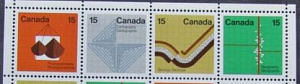 Канада, 1972, Картография, Геология,  полоска 4 марки